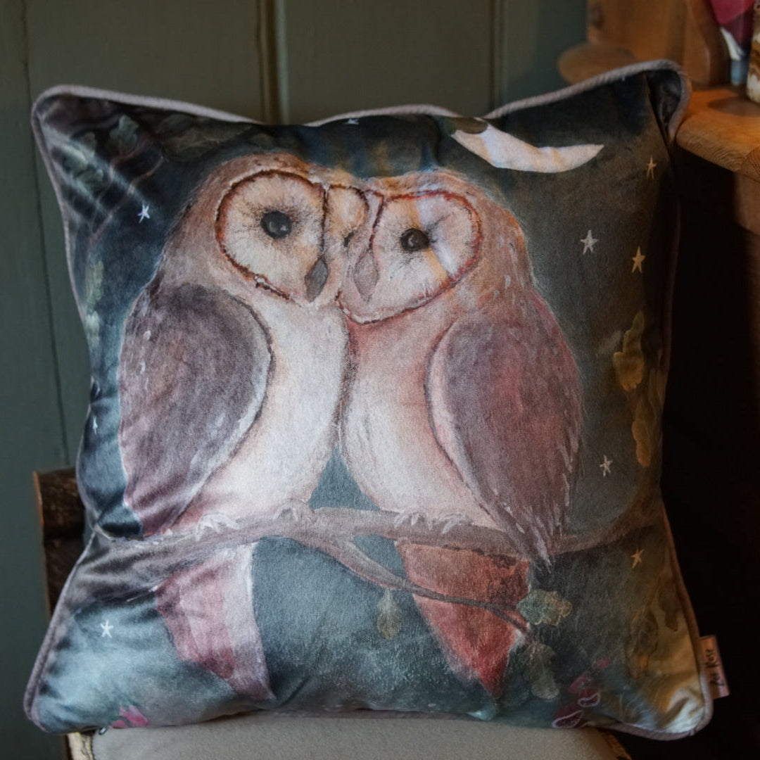 Guardians of the Oak | Owls Velvet Cushion