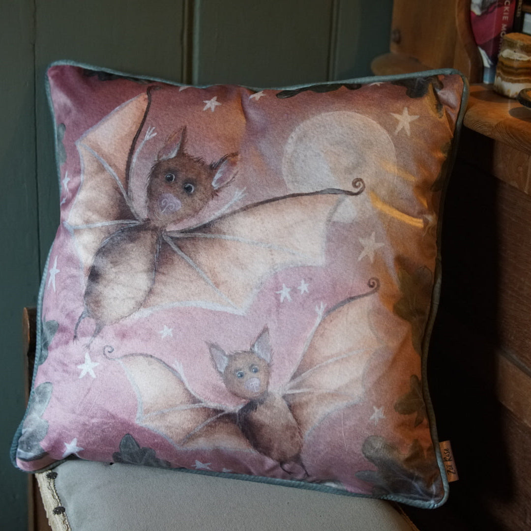 Bats | Bats Velvet Cushion