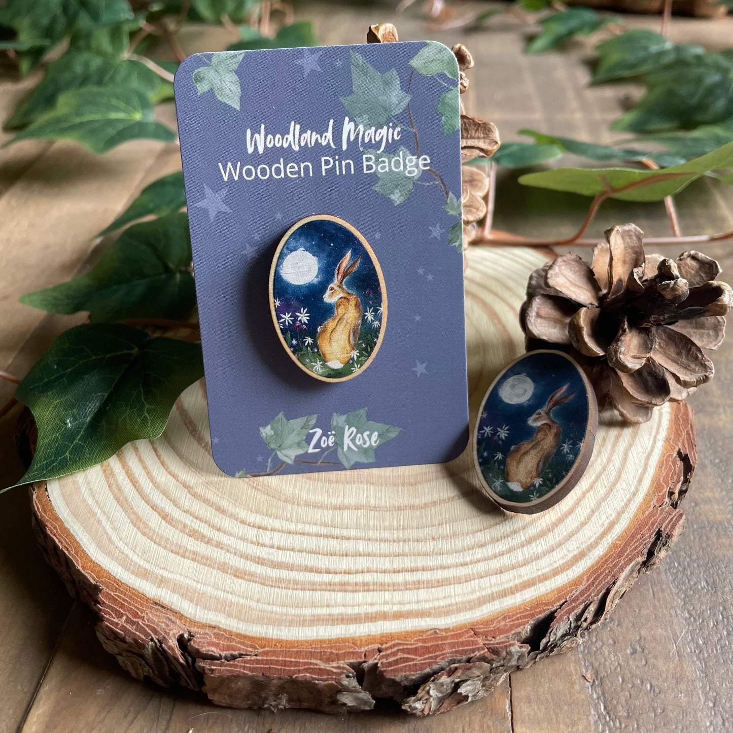 Hare Pin Badge | Moon Glow