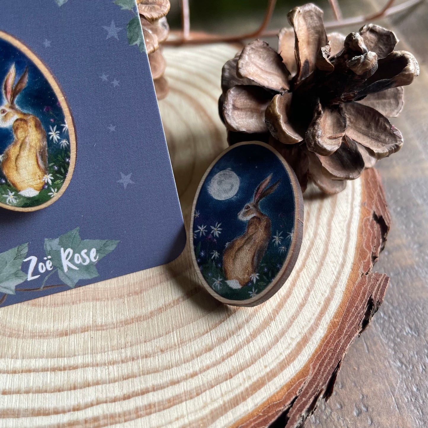 Hare Pin Badge | Moon Glow