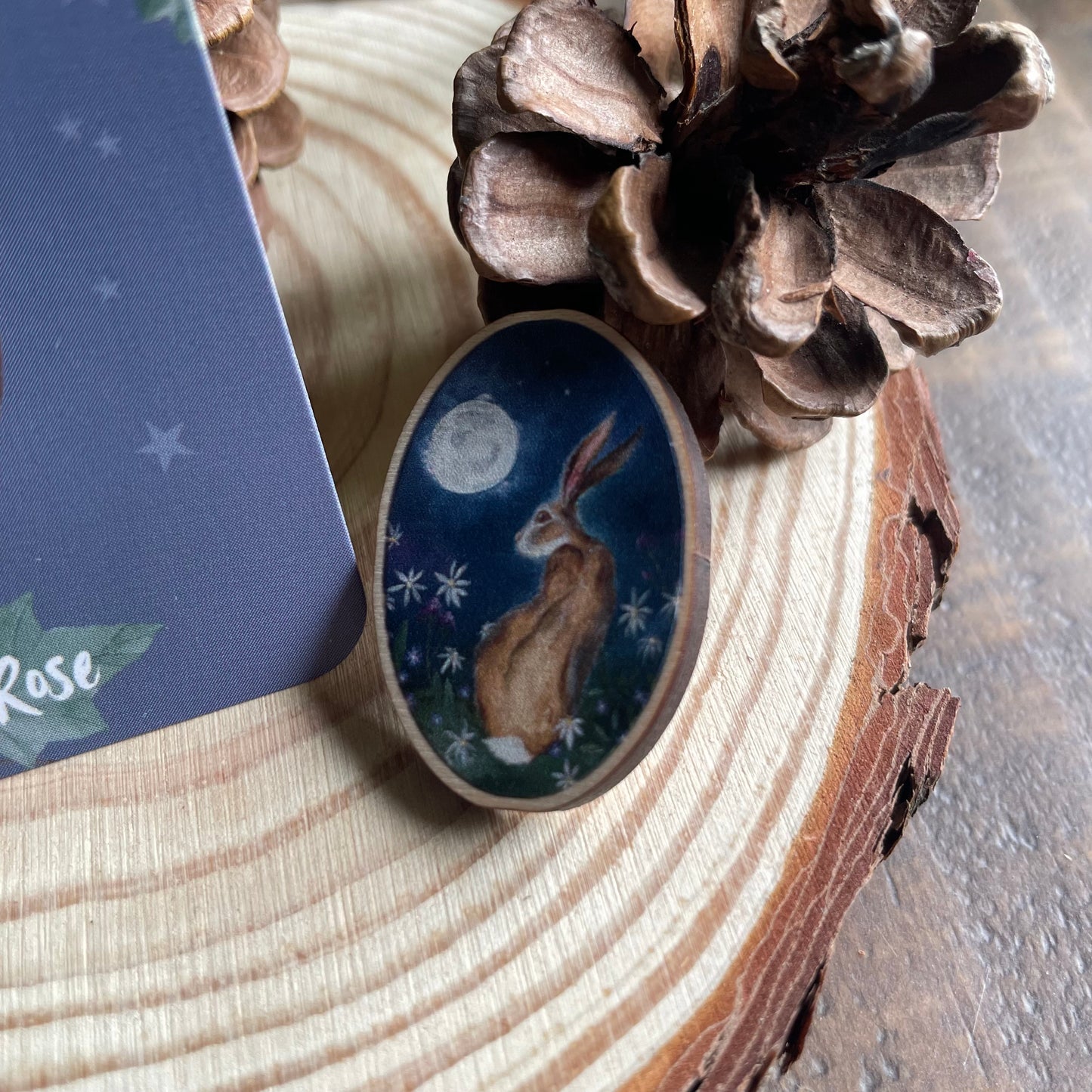 Hare Pin Badge | Moon Glow