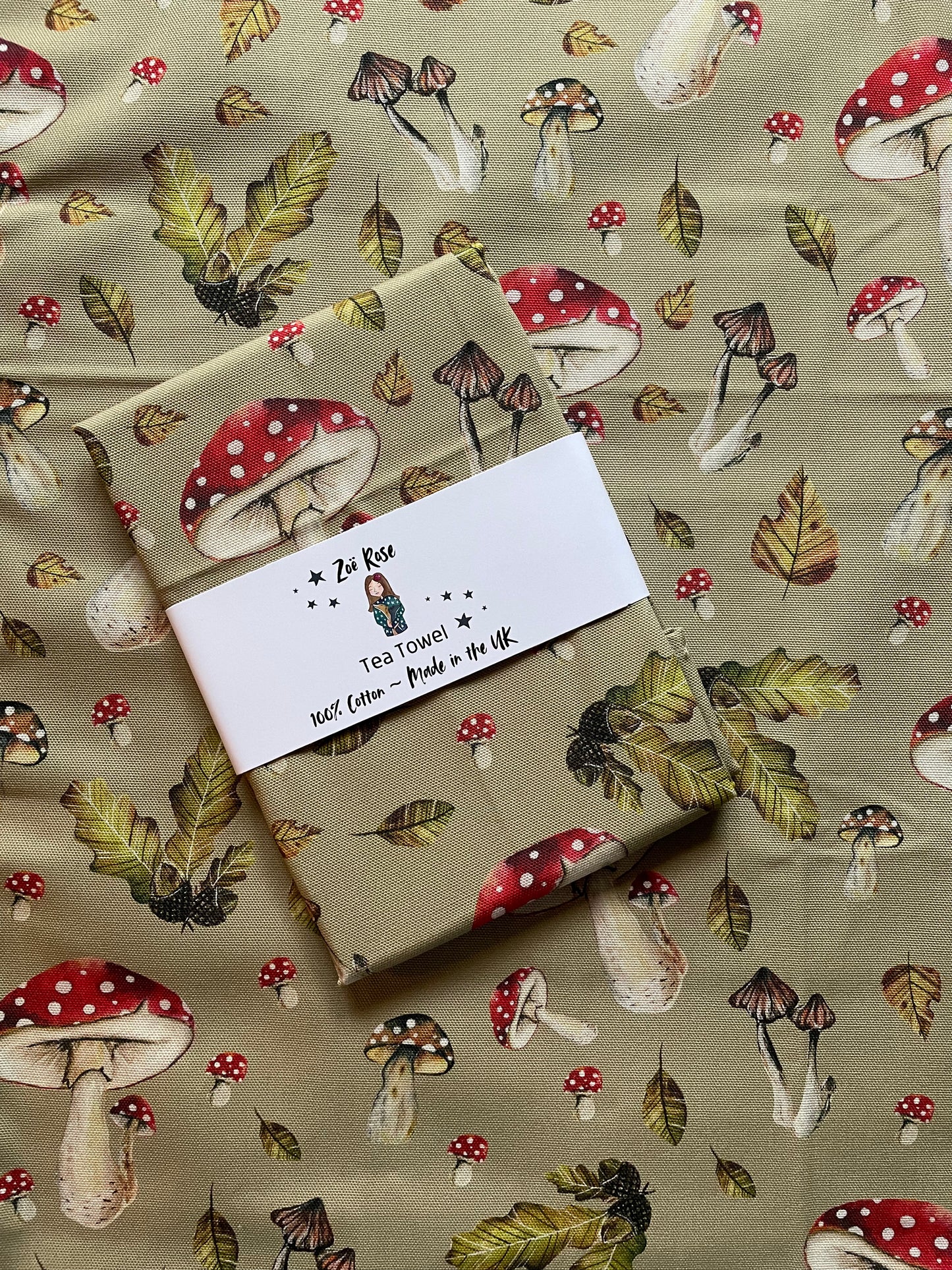 Mushroom Cotton Tea Towel | Mushroom Forest