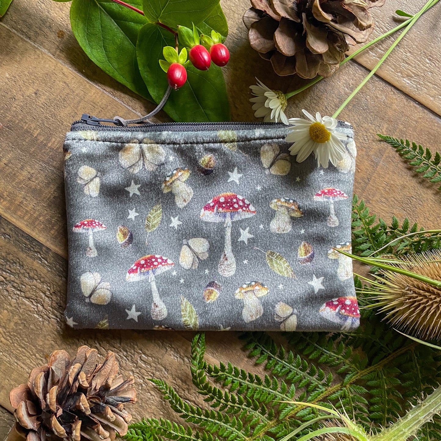 Toadstools | Toadstools Watercolour Velvet Coin Purse