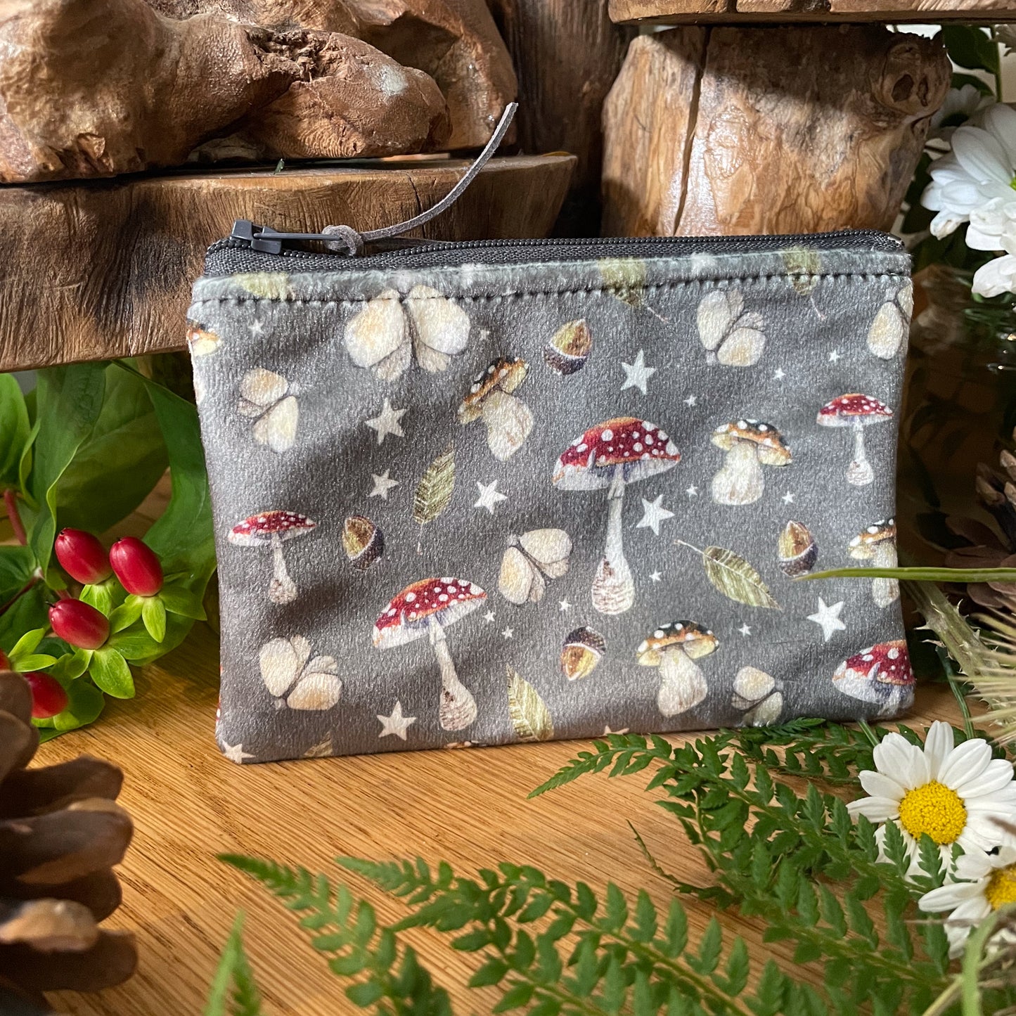 Toadstools | Toadstools Watercolour Velvet Coin Purse
