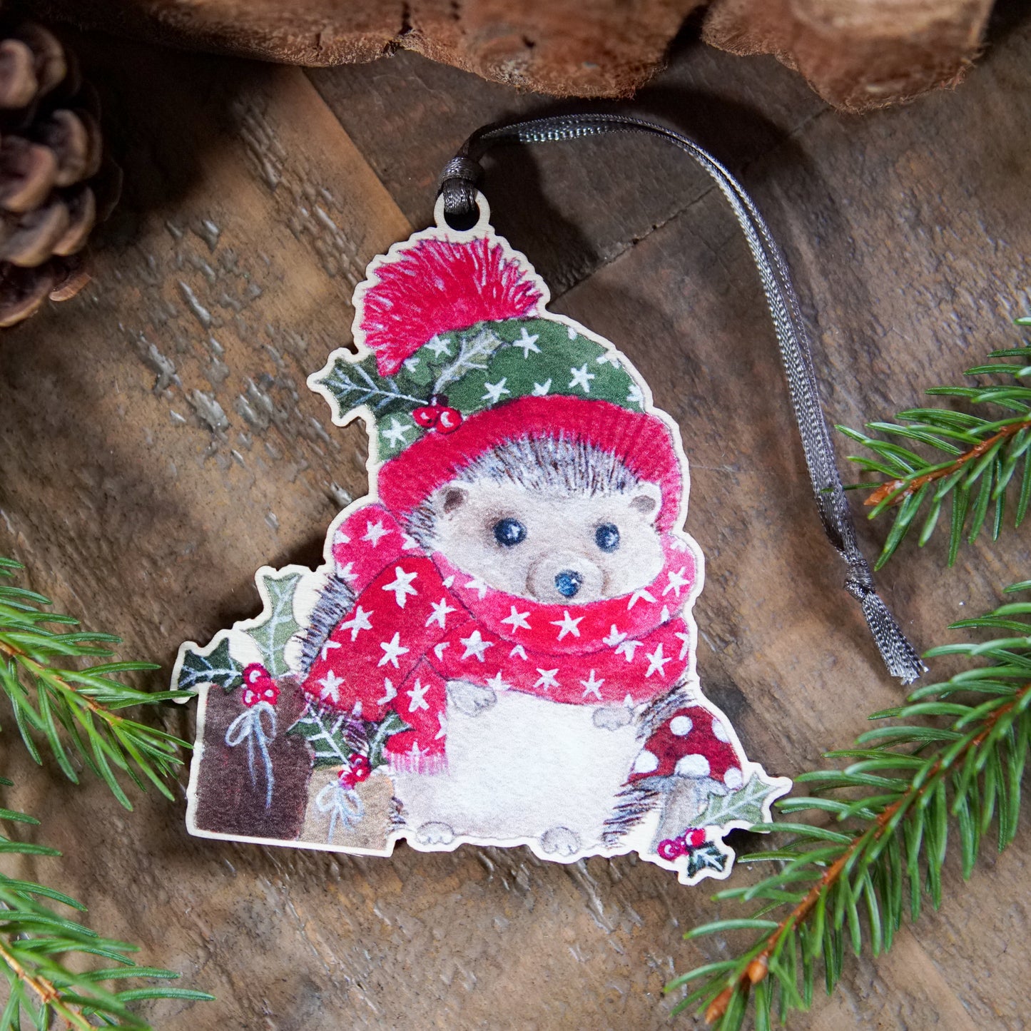 Festive Friend | Hedgehog Tree Ornament | Whimsical Hedgehog Festive Decoration (Copy)