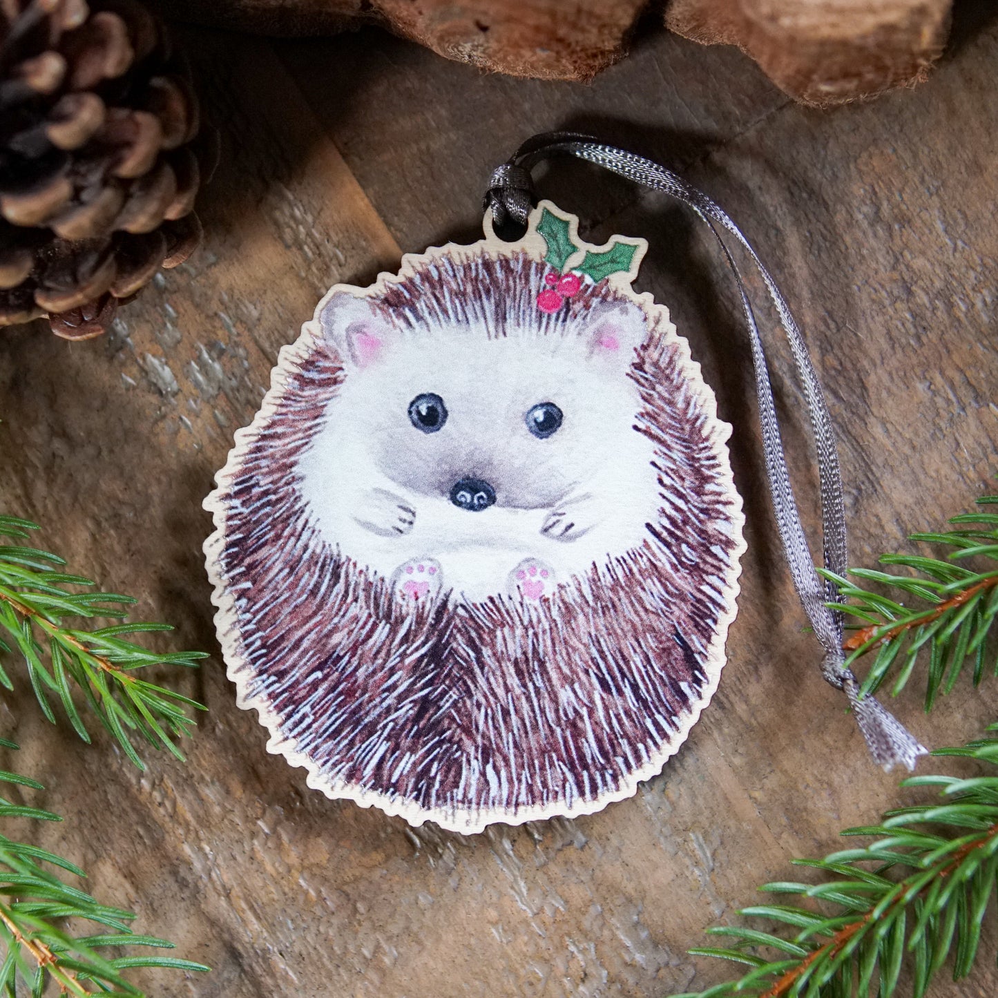 Hedgehog Pudding | Hedgehog Tree Ornament | Whimsical Hedgehog Festive Decoration