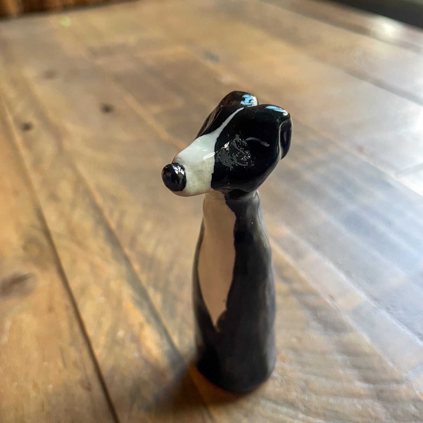 Black & White Porcelain Whippet