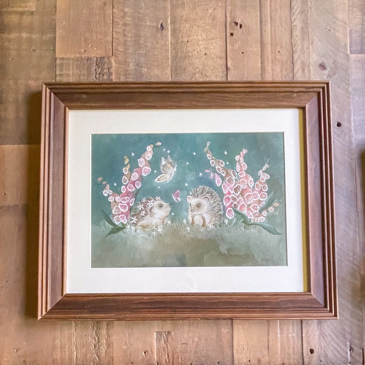 Dusk | Hedgehogs | Framed Original Painting on Paper