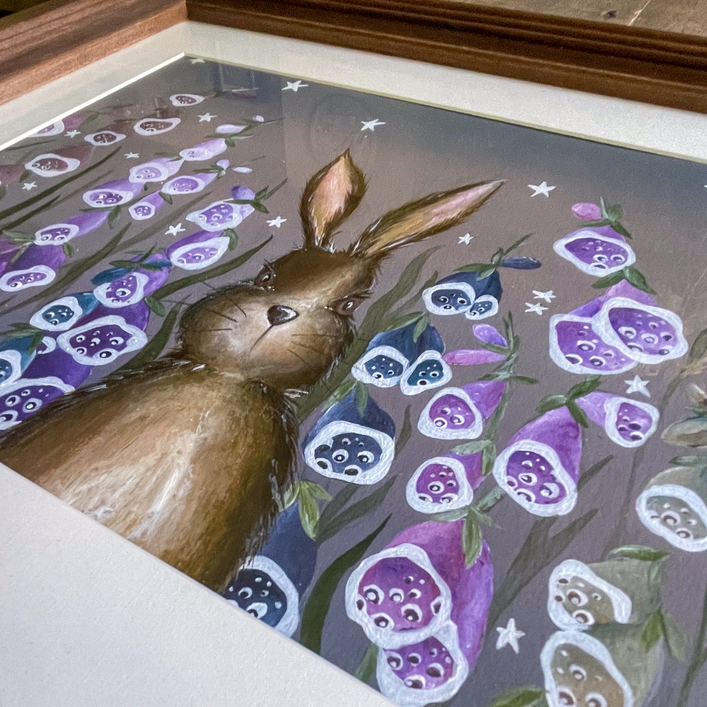 Secret Garden | Rabbit | Framed Original Painting on Paper