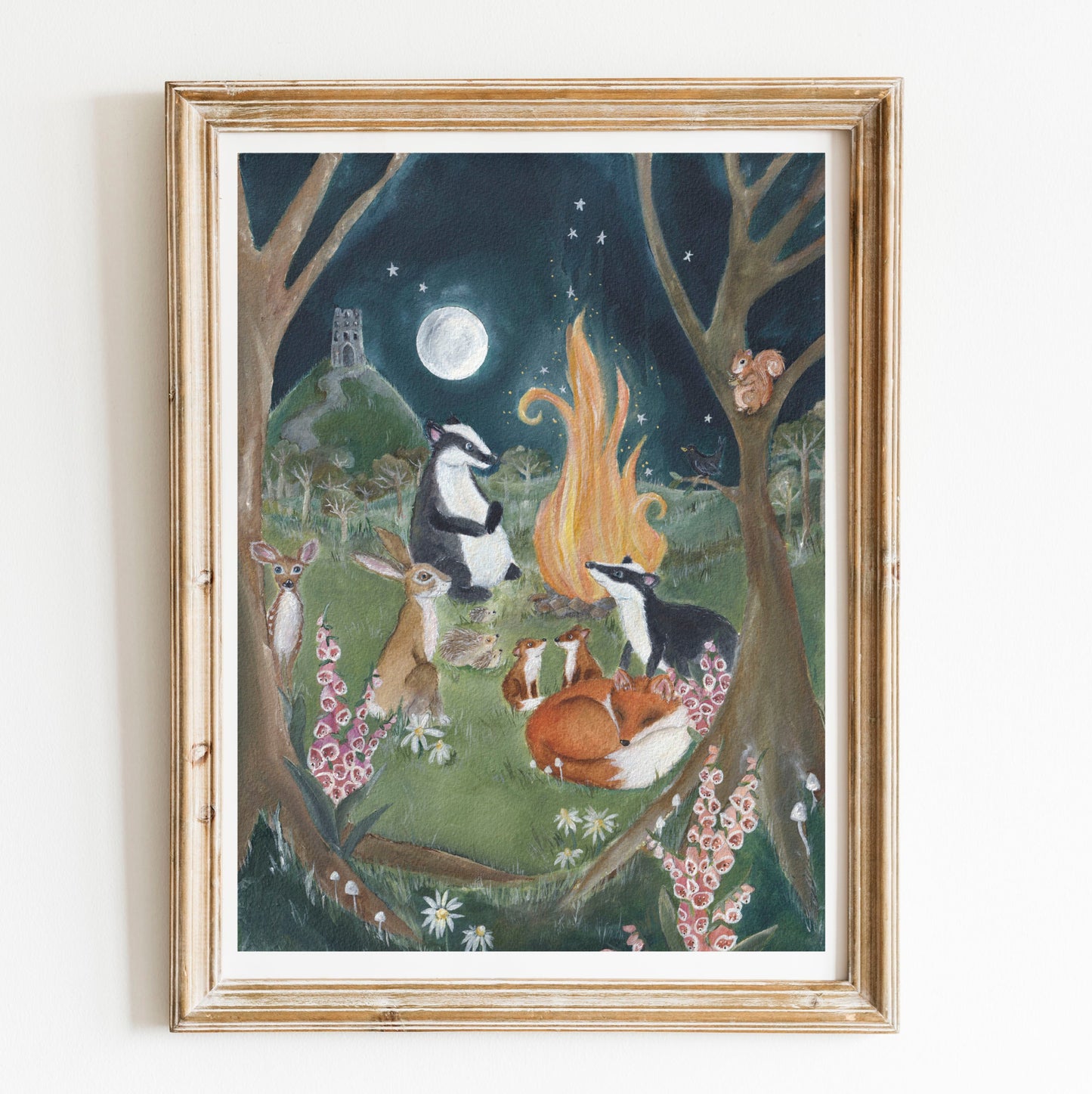 Campfire Fine Art Print | Glastonbury Tor