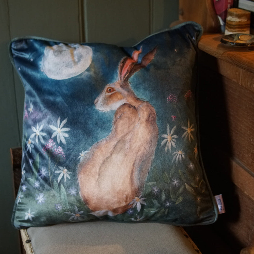 Moonglow | Hare Velvet Cushion