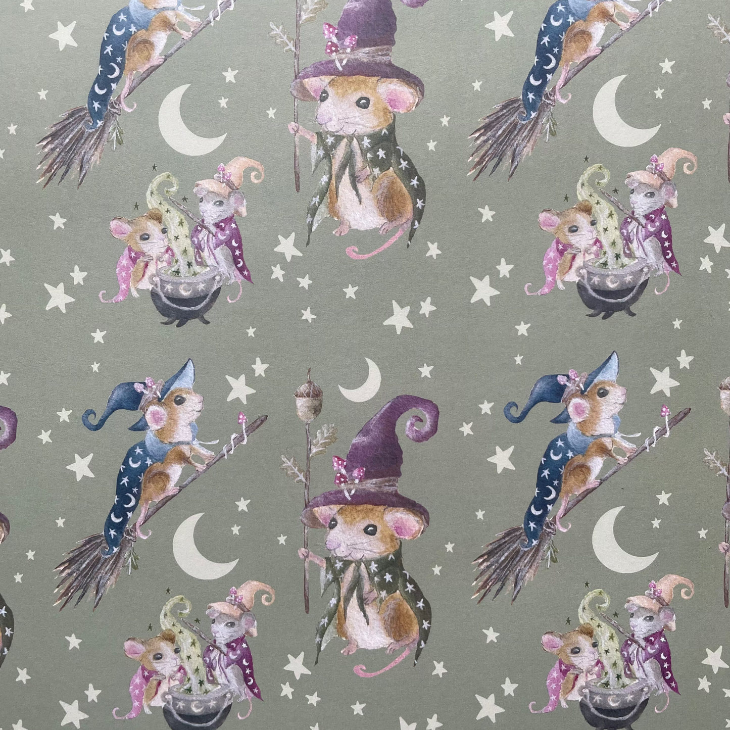 Wizard Mice Flat Gift Wrap