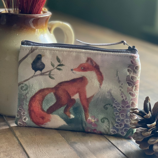 My Familiar | Fox Watercolour Velvet Coin Purse