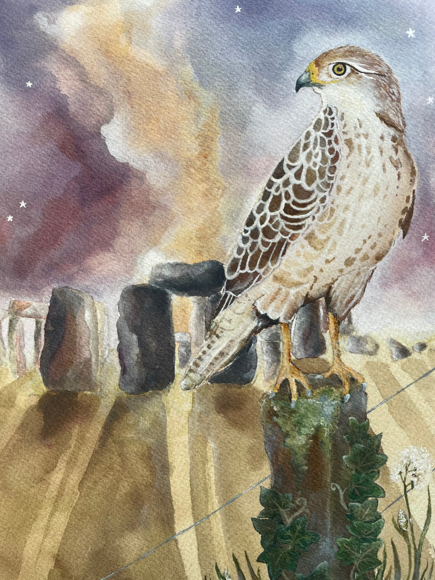 Red Kite & Stonehenge Art Print | Solstice