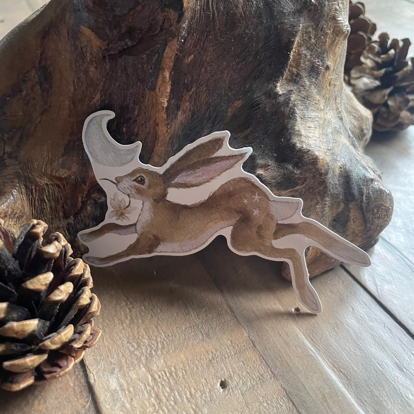Leaping Hare Vinyl Sticker