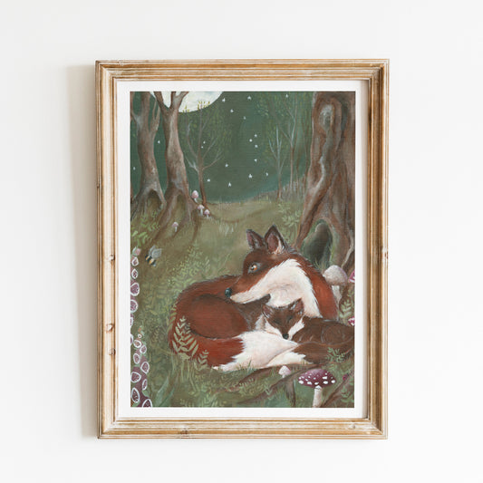 Fox & Cub Art Print | Home