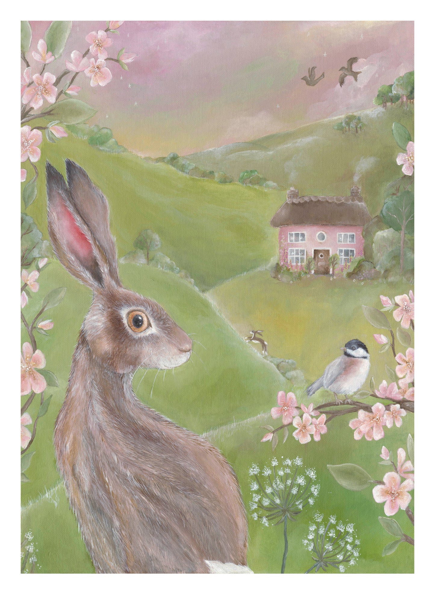 Rose Cottage | A4 Cottage Art Print