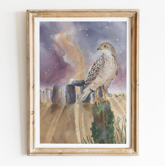 Red Kite & Stonehenge Art Print | Solstice
