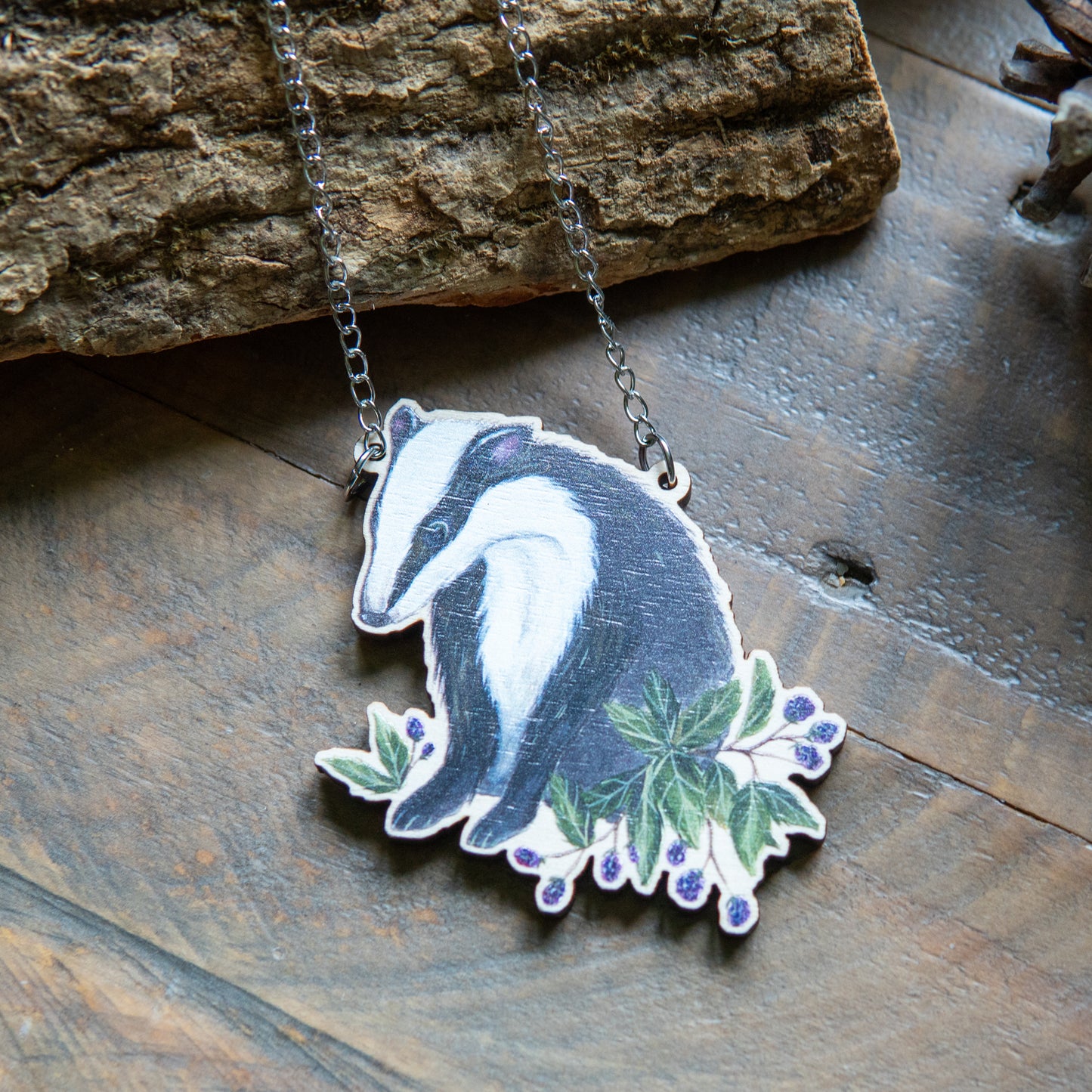 Badger | Wooden Necklace