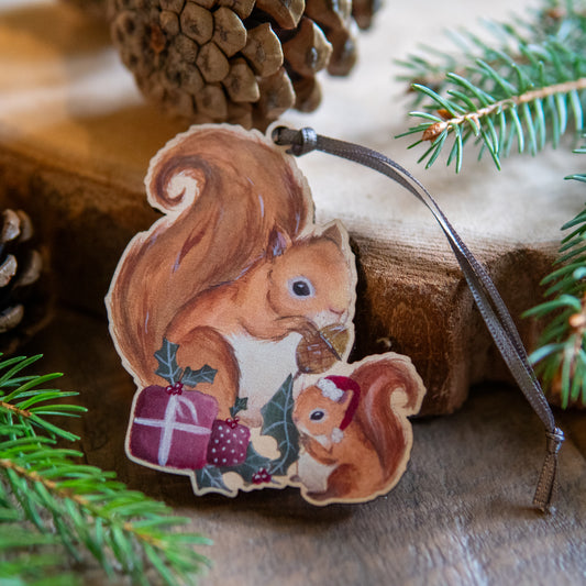 Christmas Squirrels | Squirrel Tree Ornament | Whimsical  Squirrel Festive Decoration