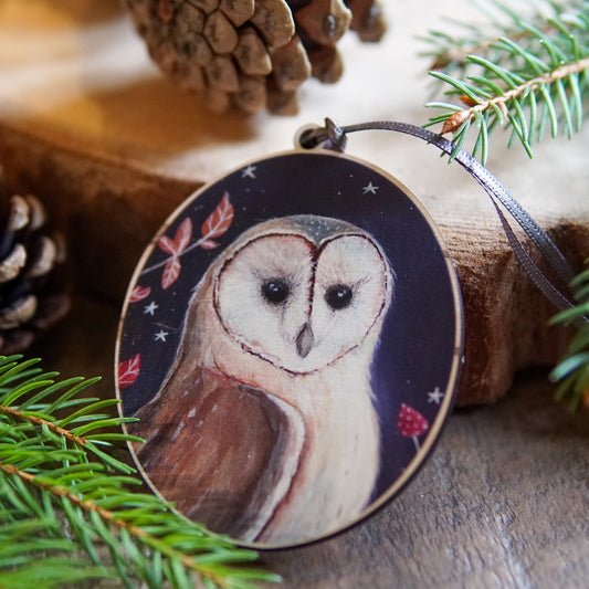 Midnight Owl | Owl Tree Ornament | Whimsical Owl Festive Decoration