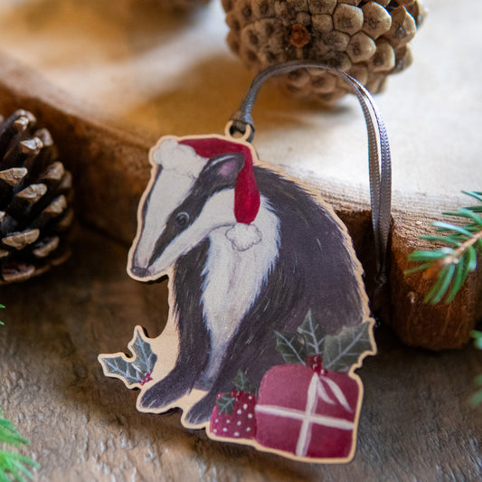 Badger | Badger Tree Ornament | Whimsical Badger Festive Decoration