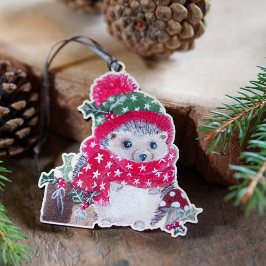 Festive Friend | Hedgehog Tree Ornament | Whimsical Hedgehog Festive Decoration (Copy)