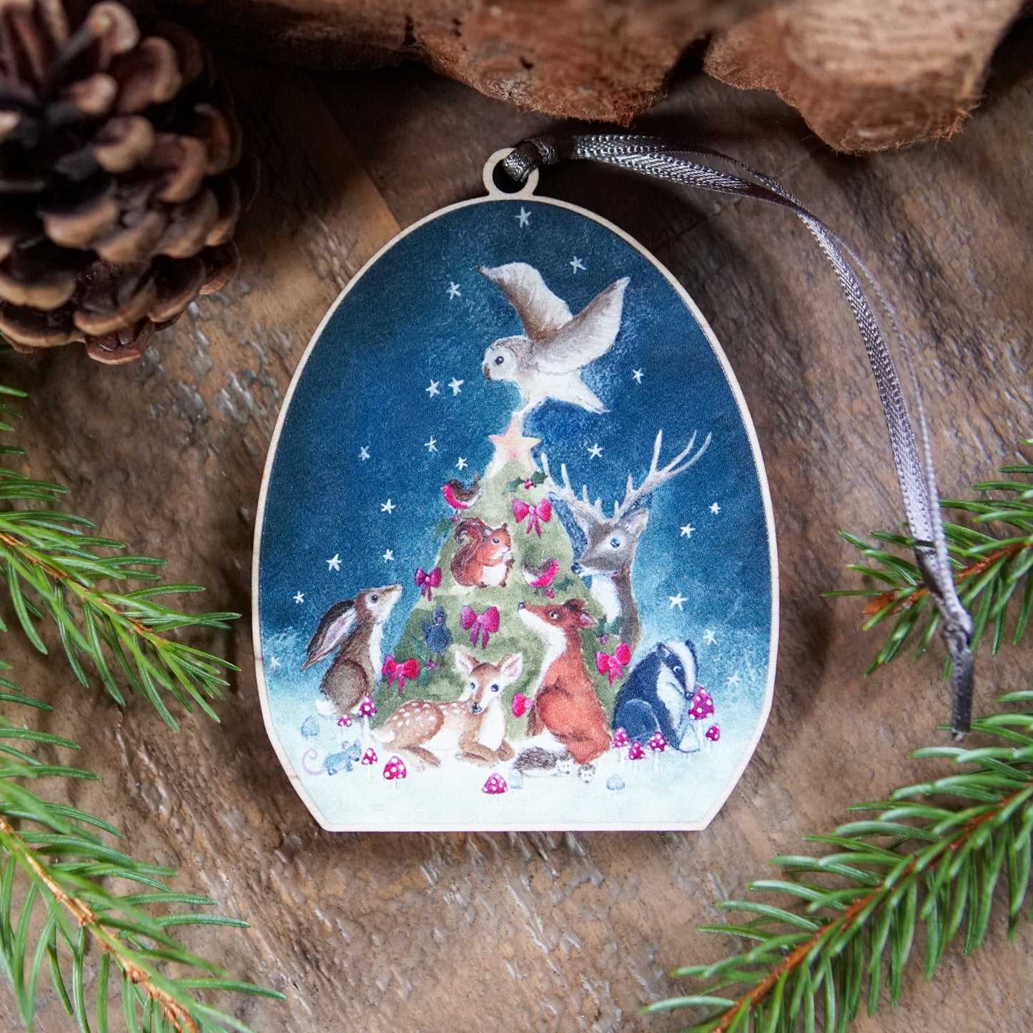Bramblewood Friends | Woodland Animal Tree Ornament | Whimsical Animal Festive Decoration