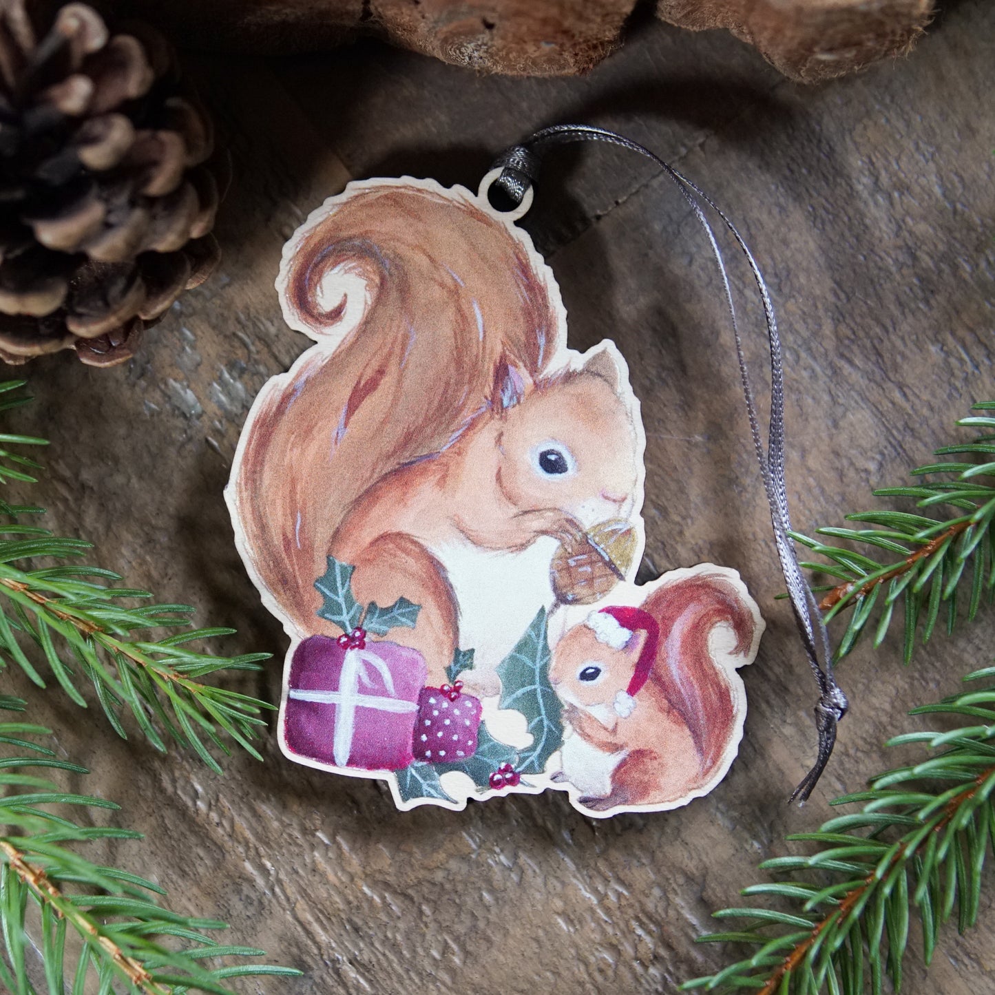 Christmas Squirrels | Squirrel Tree Ornament | Whimsical  Squirrel Festive Decoration