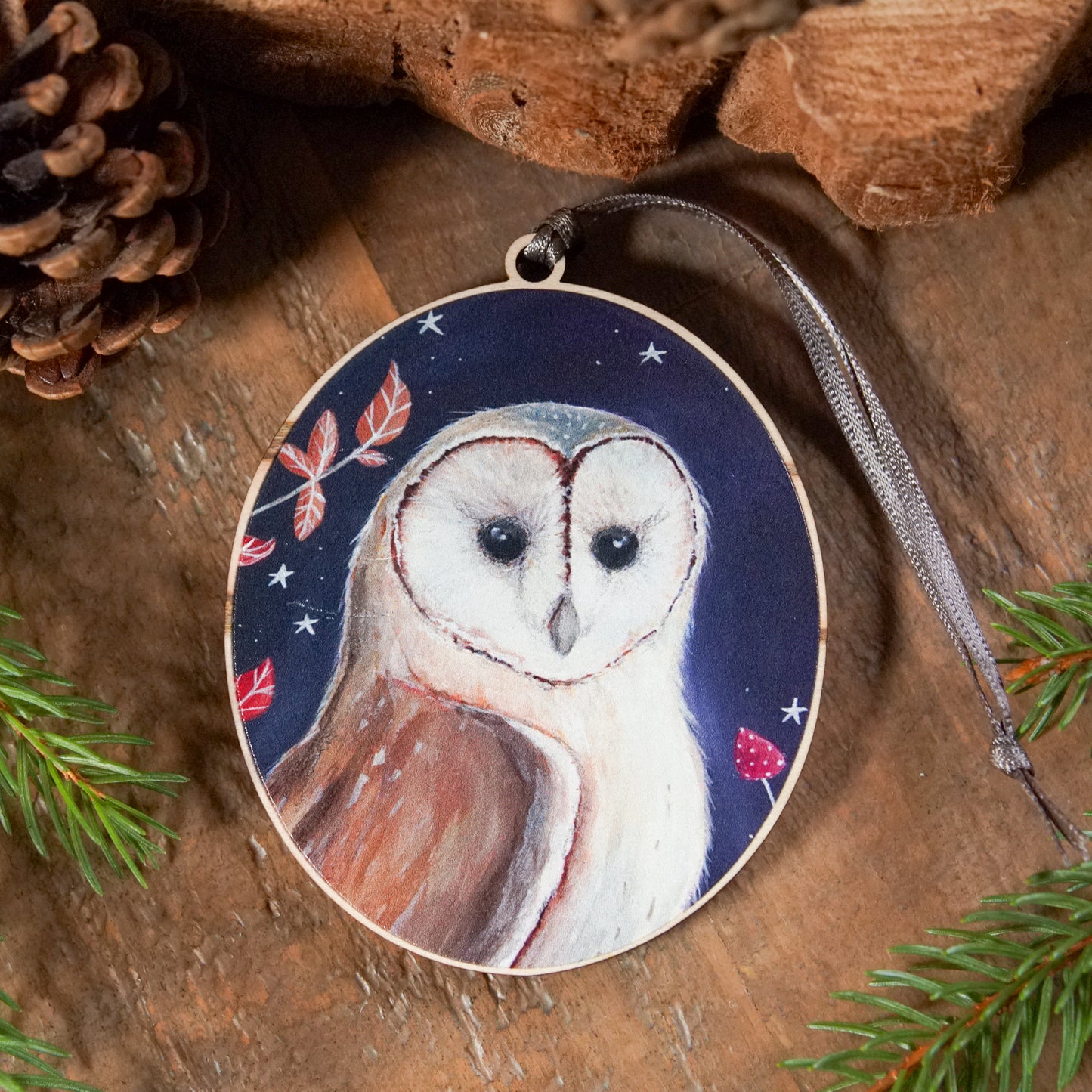 Midnight Owl | Owl Tree Ornament | Whimsical Owl Festive Decoration