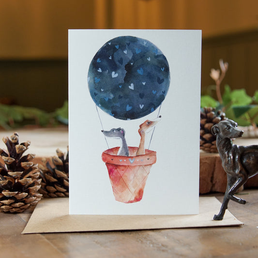 Whippet Greeting Card | Up & Away