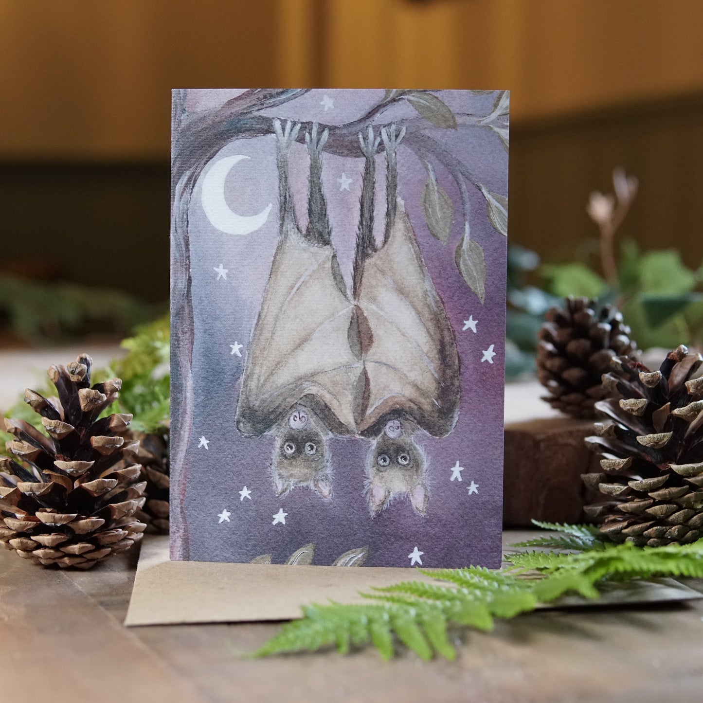 Moonlit Whispers | Woodland Magic Greeting Card