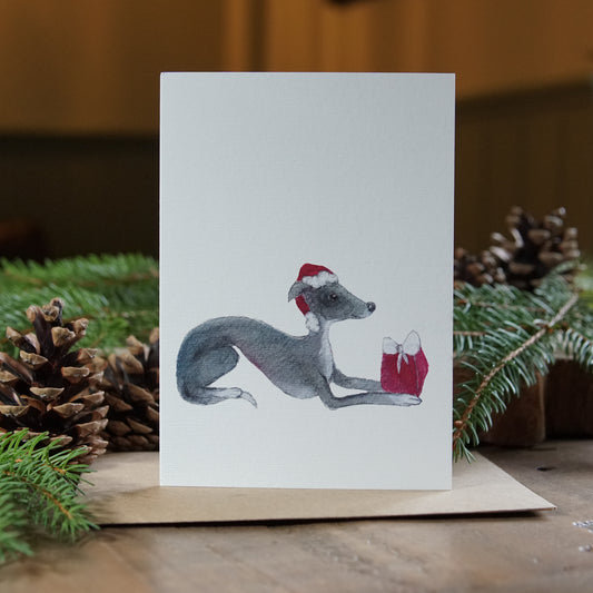 Sending Love at Christmas Card | Whippet Christmas Card | Sighthound Festive Card