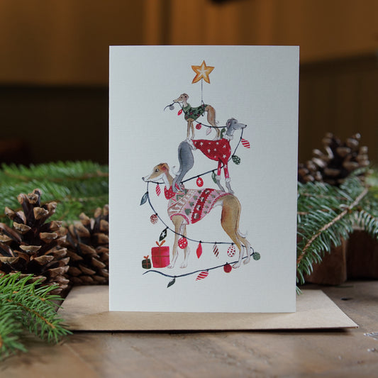 A Very Whippety Christmas Card | Whippet Christmas Card | Sighthound Tree