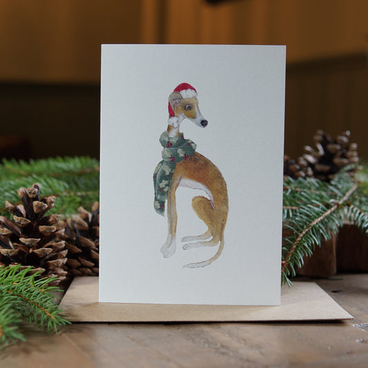 Merry Christmas Card | Whippet Christmas Card | Sighthound Festive Card