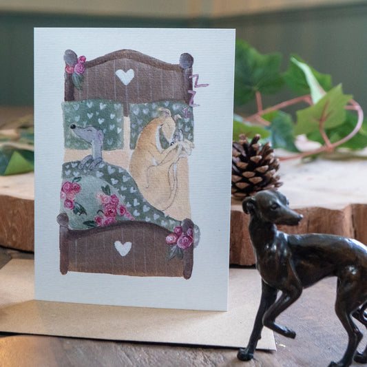 Whippet Birthday Card | Unique Sighthound Greeting Cards | All Tucked in