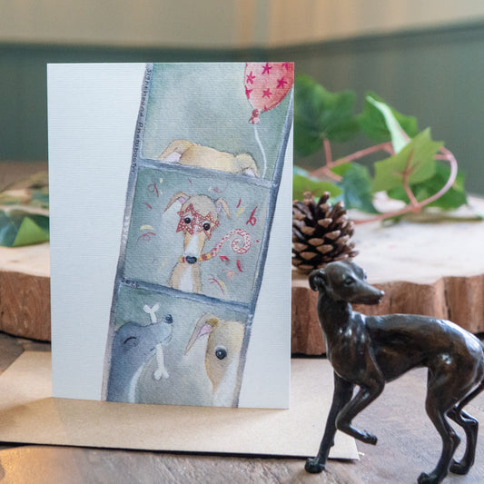 Whippet Birthday Card | Unique Sighthound Greeting Cards | Photo Booth