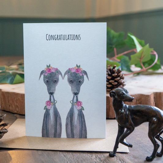 Whippet Birthday Card | Unique Sighthound Greeting Cards | Mrs & Mrs
