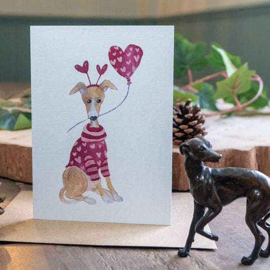 Whippet Birthday Card | Unique Sighthound Greeting Cards | Love you