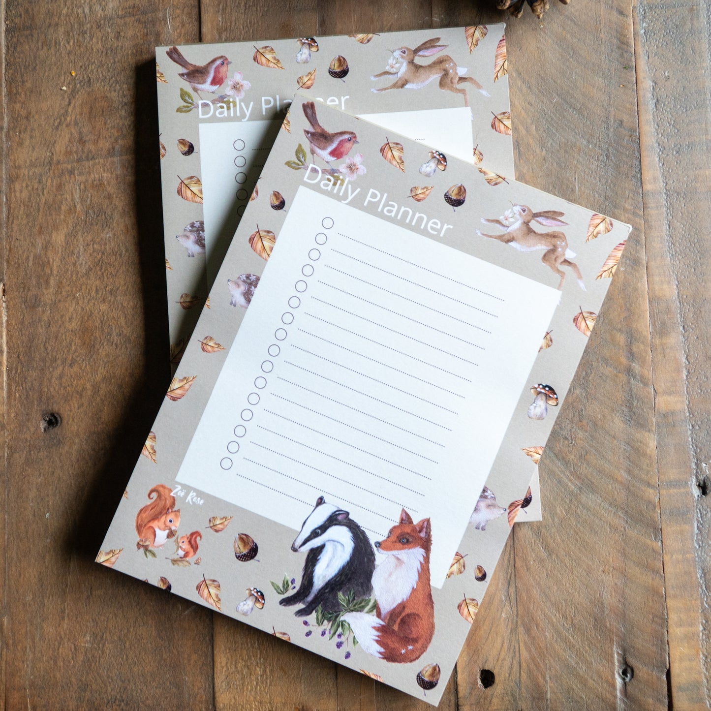 Woodland Animal Stationery | Daily Planner Notepad