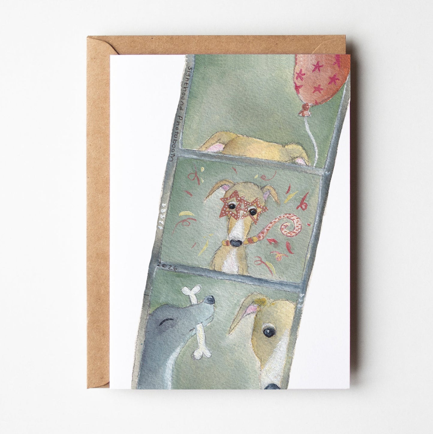 Whippet Birthday Card | Unique Sighthound Greeting Cards | Photo Booth