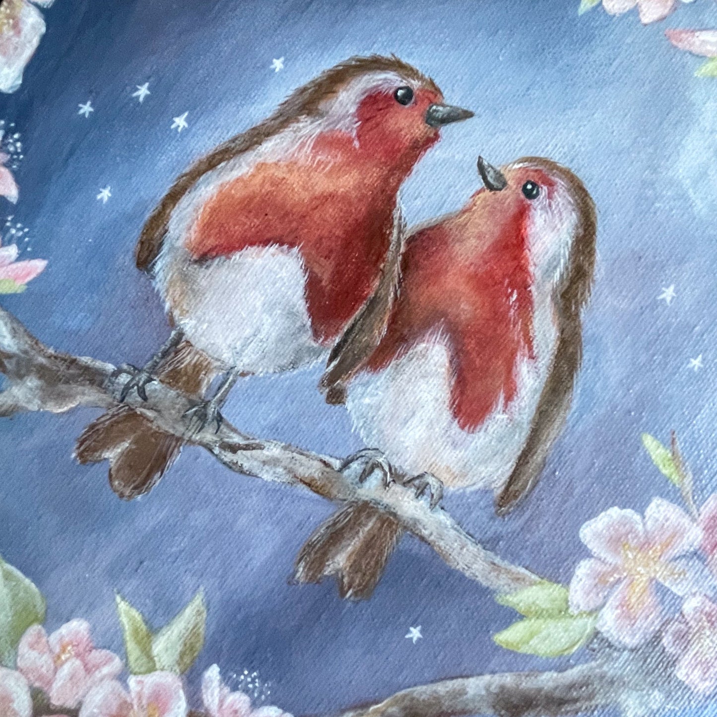Storyteller | Robins | Framed Original Canvas