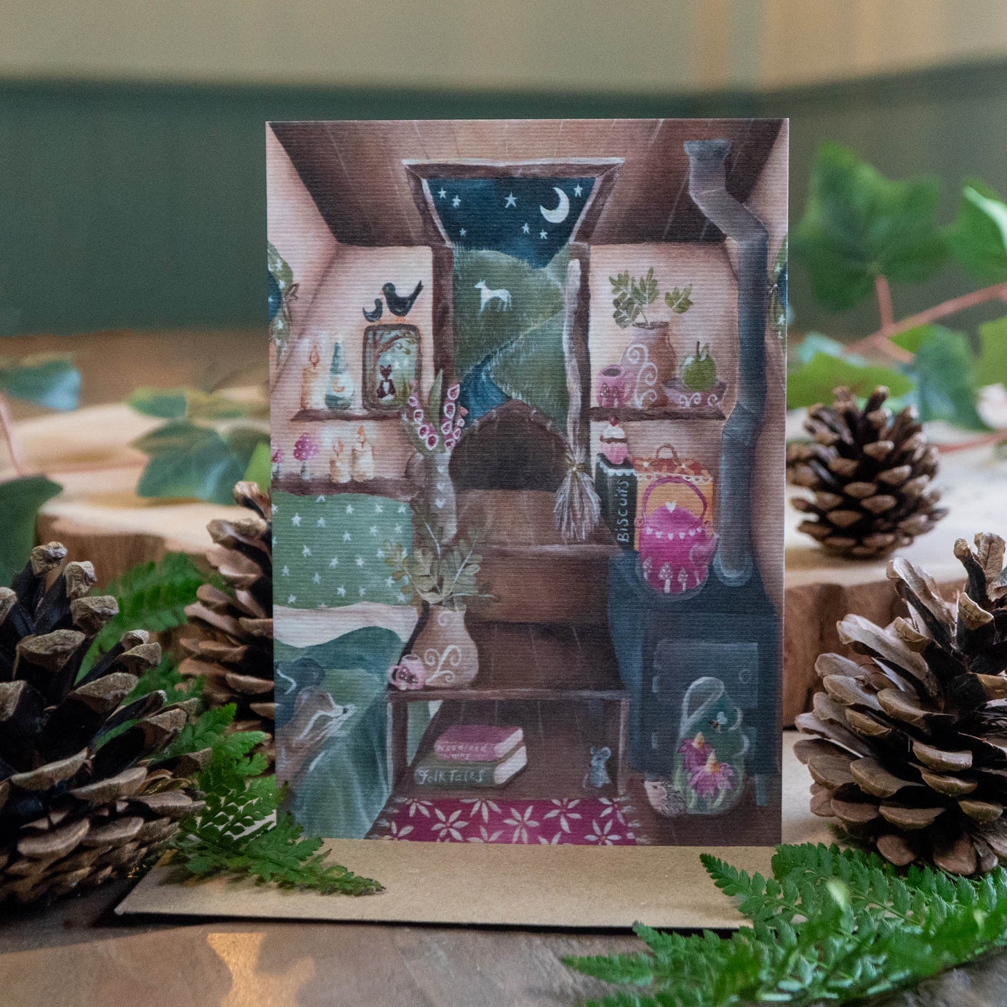 Whimsical Narrowboat Greeting Card | Along the Canal | Everyday and Birthday Greeting Card