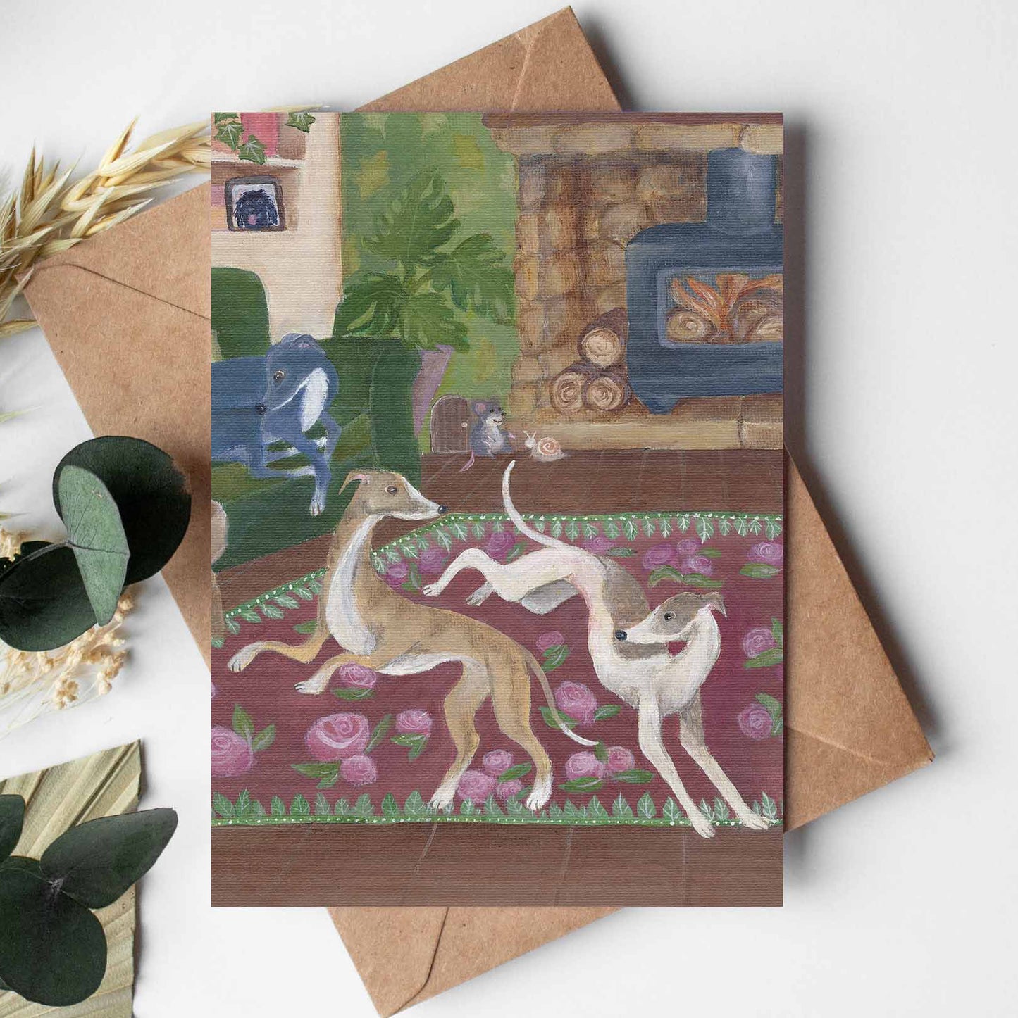 Whippet Birthday Card | Unique Sighthound Greeting Cards | Whippet Cottage