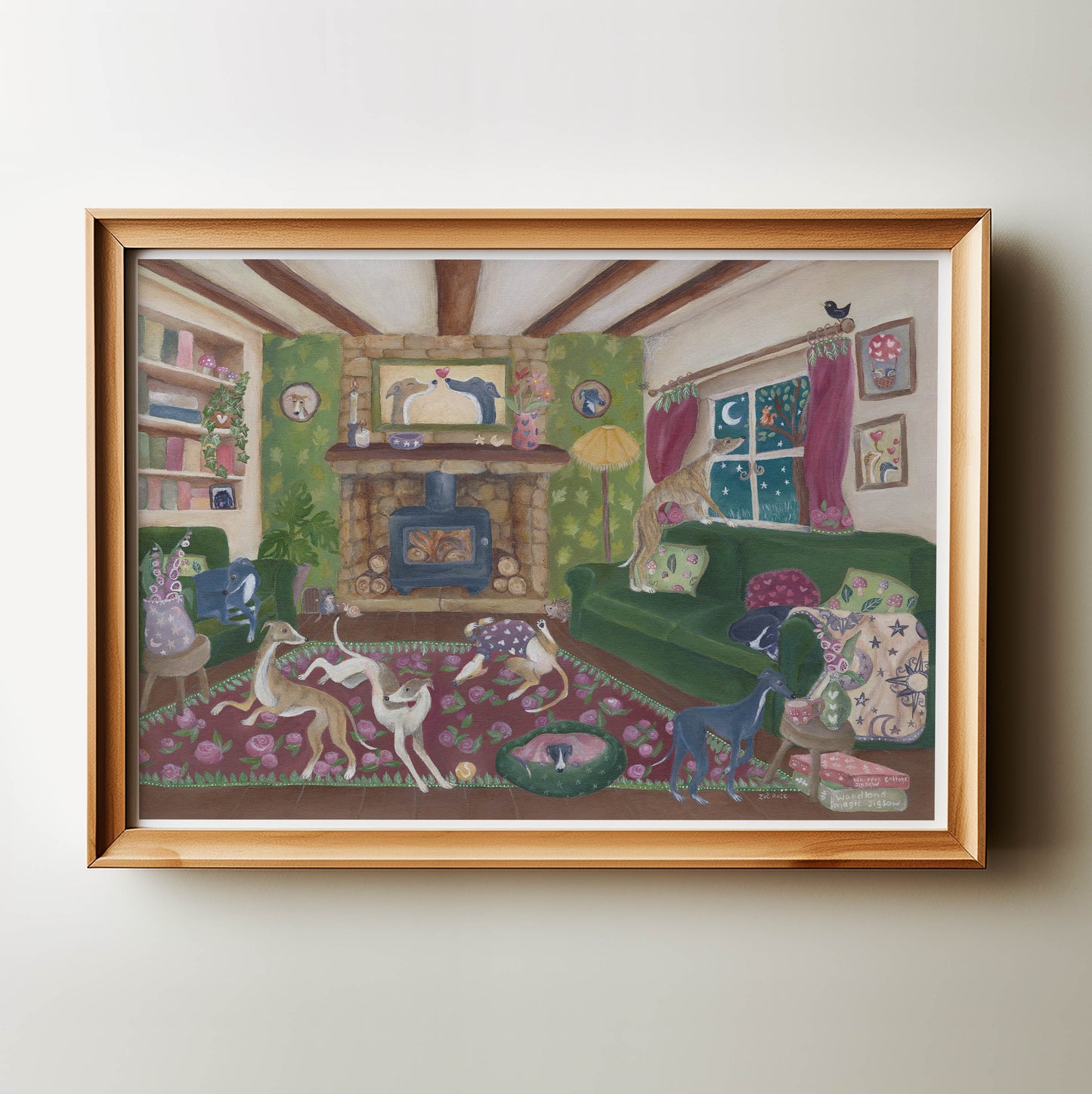 Whippet Cottage | A4 Whippet Art Print